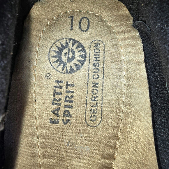 Earth Spirit Shoes Peni Slip On Black Leather Round Toe Low Comfort Womens Sz 10 - Picture 7 of 8